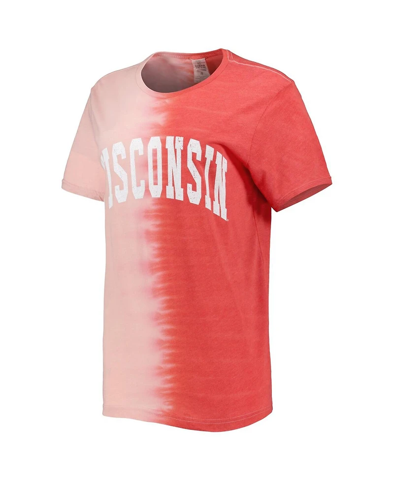 Women's Gameday Couture Red Wisconsin Badgers Find Your Groove Split-Dye T-shirt