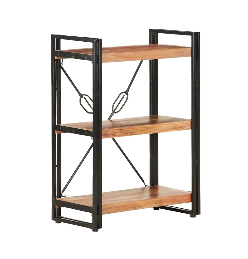 3-Tier Bookcase 23.6"x11.8"x31.5" Solid Acacia Wood