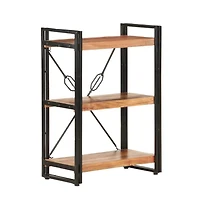 3-Tier Bookcase 23.6"x11.8"x31.5" Solid Acacia Wood