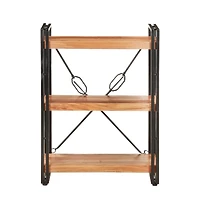 3-Tier Bookcase 23.6"x11.8"x31.5" Solid Acacia Wood