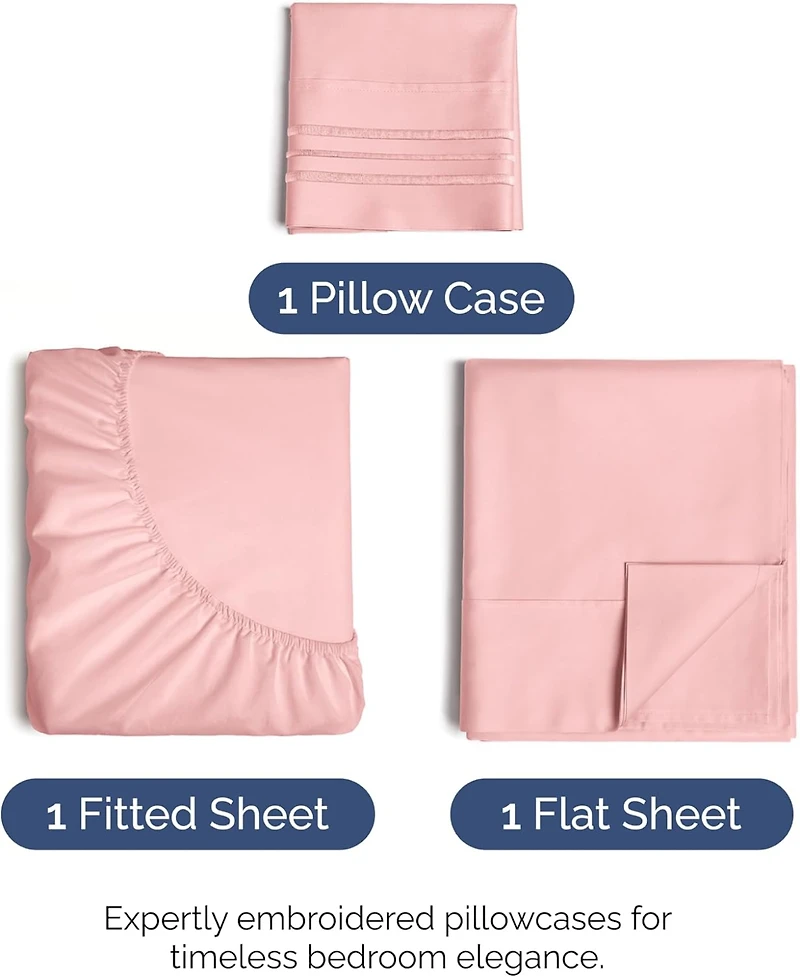 Piece Deep Pocket Microfiber (Muted, Vibrant, Heathered) Sheet Set