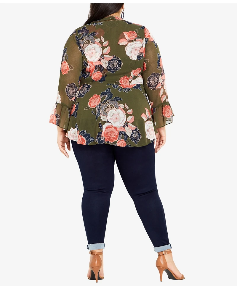 City Chic Plus Mya Wrap Top