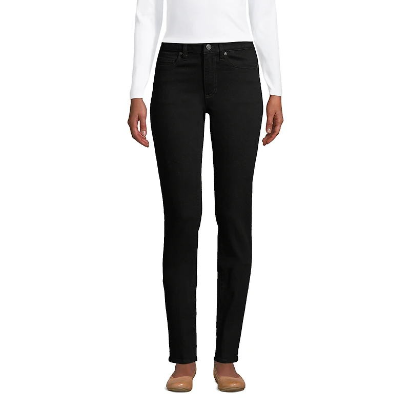 Lands' End Women's Tall Mid Rise Straight Leg Jeans