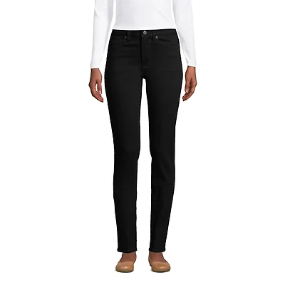 Lands' End Women's Tall Mid Rise Straight Leg Jeans