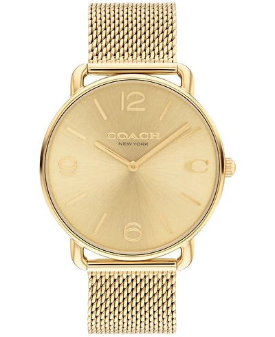Coach Unisex Elliot Gold-Tone Stainless Steel Mesh Bracelet Watch 41mm