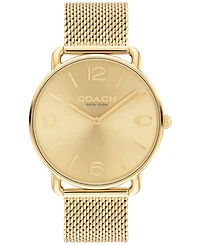Coach Unisex Elliot Gold-Tone Stainless Steel Mesh Bracelet Watch 41mm