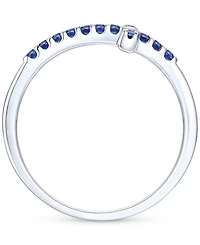 Emerald (1/5 ct. t.w.) & Diamond Accent East-West Cross Ring in Sterling Silver (Also in Ruby & Sapphire)