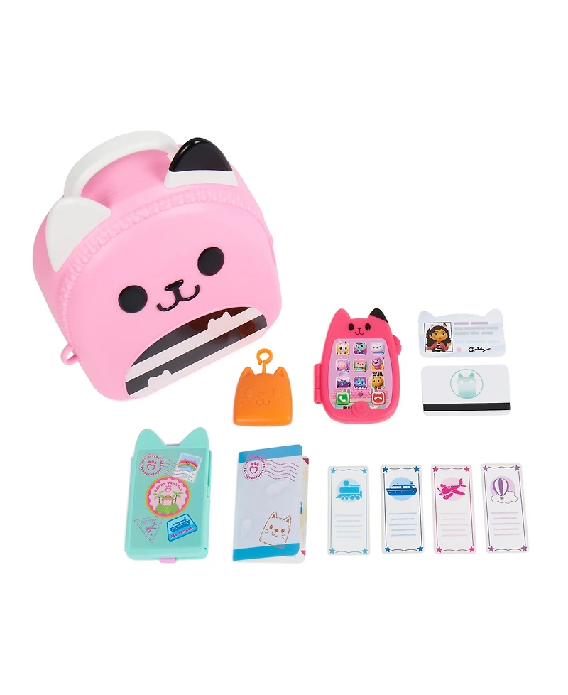 Gabby's Dollhouse, Gabby Girl On-The-Go Travel Set, Pretend Play Travel Toys, Toy Passport, Toy Phone and Compass Charm