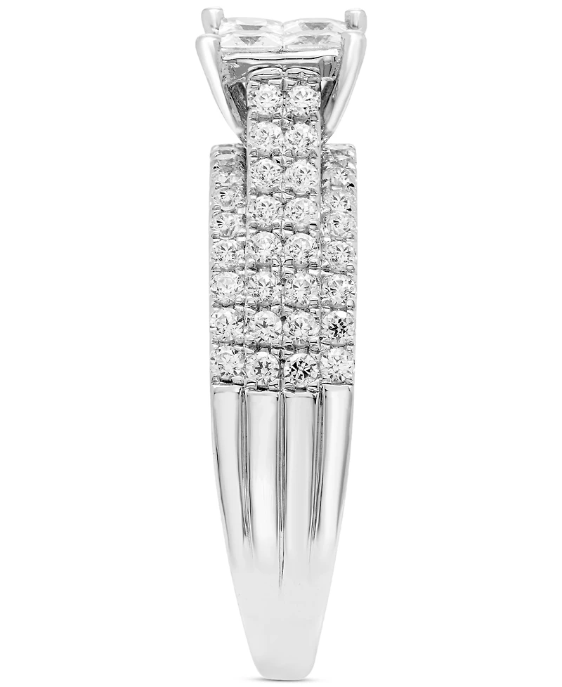 Diamond Quad Ring (1 ct. t.w.) in 14k White Gold