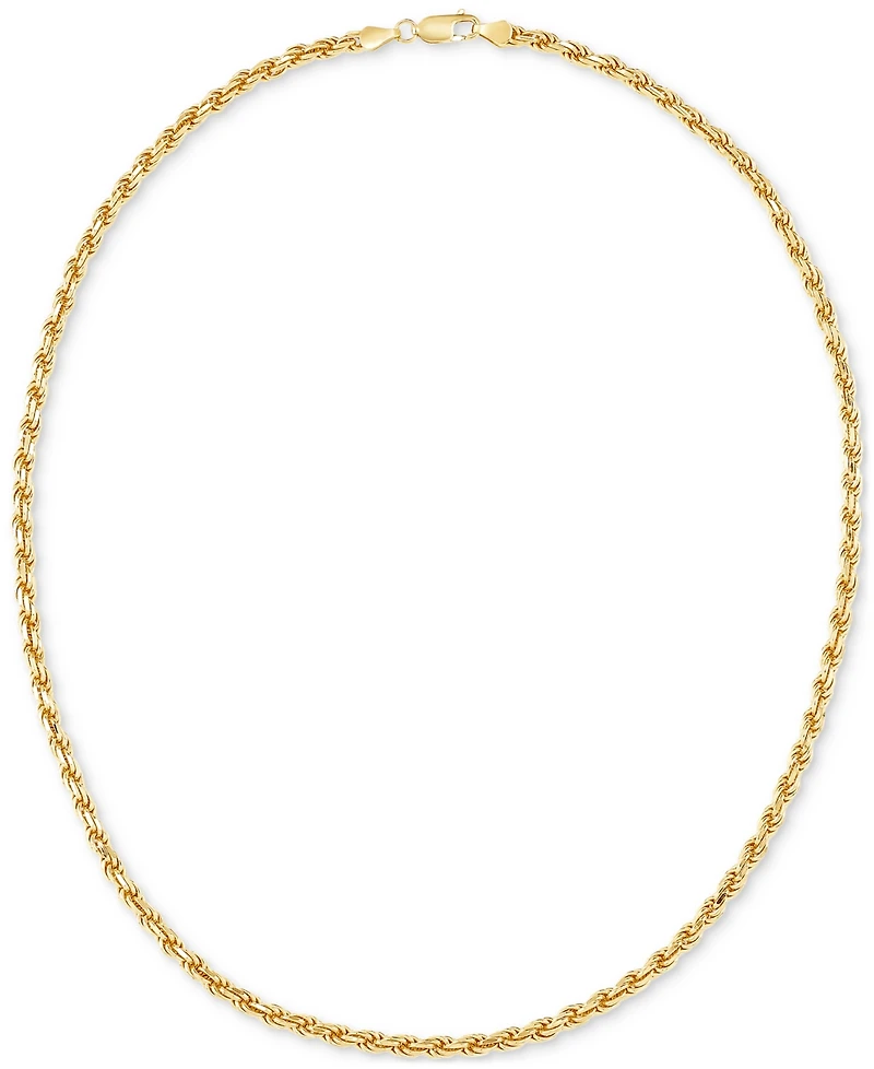 Rope Link 22" Chain Necklace in 18k Gold-Plated Sterling Silver