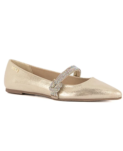 Sugar Women's Lingo Pointed Toe Rhinestone Flats