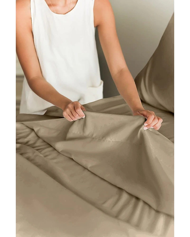 Cgk Unlimited Cotton Sheet Set 18" - 24" Inch Extra Deep Pocket Queen