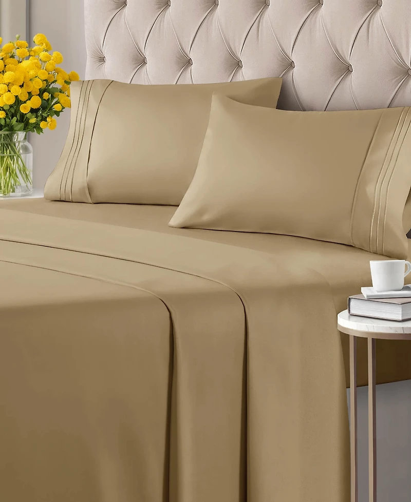 Piece Microfiber Solid Sheet Set