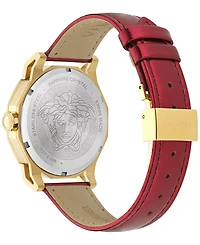 Versace Women's Swiss Medusa Deco Red Leather Strap Watch 38mm