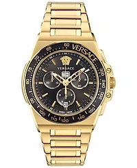 Versace Men's Greca Extreme Swiss Chronograph Gold-Tone Stainless Steel Bracelet Watch 45mm