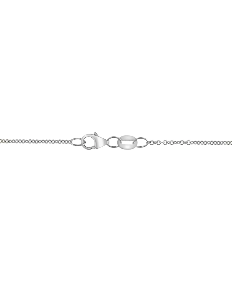 Effy Lab Grown Sapphire (6-1/5 ct. t.w.) & Lab Grown Diamond (2-1/20 ct. t.w.) Halo 18" Pendant Necklace in 14k White Gold