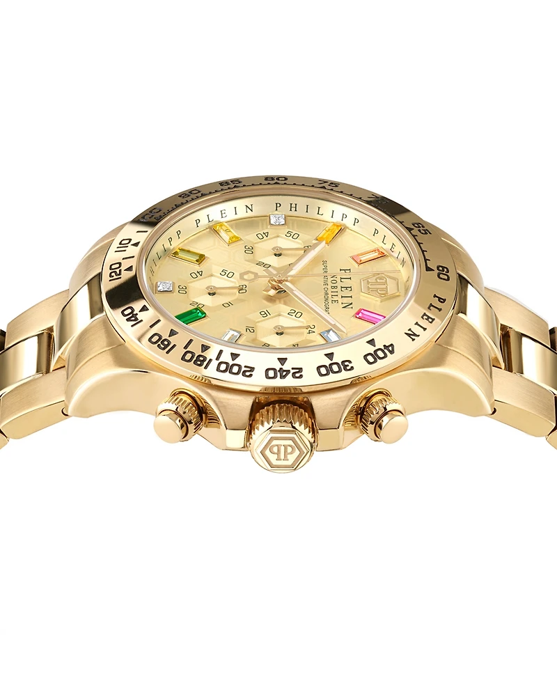 Philipp Plein Women's Chronograph Nobile Gold-Tone Stainless Steel Bracelet Watch 38mm