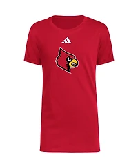 Big Boys adidas Red Louisville Cardinals 2023 Sideline Locker Room Logo Fresh T-shirt