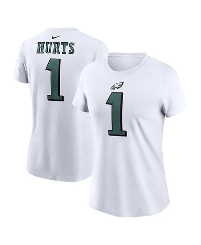 Women's Nike Jalen Hurts White Philadelphia Eagles Player Name and Number T-shirt