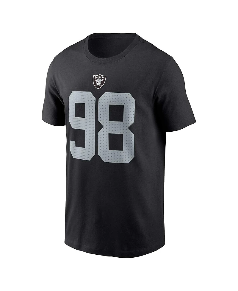 Men's Nike Maxx Crosby Black Las Vegas Raiders Player Name and Number T-shirt