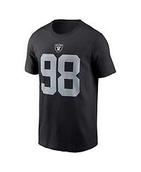 Men's Nike Maxx Crosby Black Las Vegas Raiders Player Name and Number T-shirt