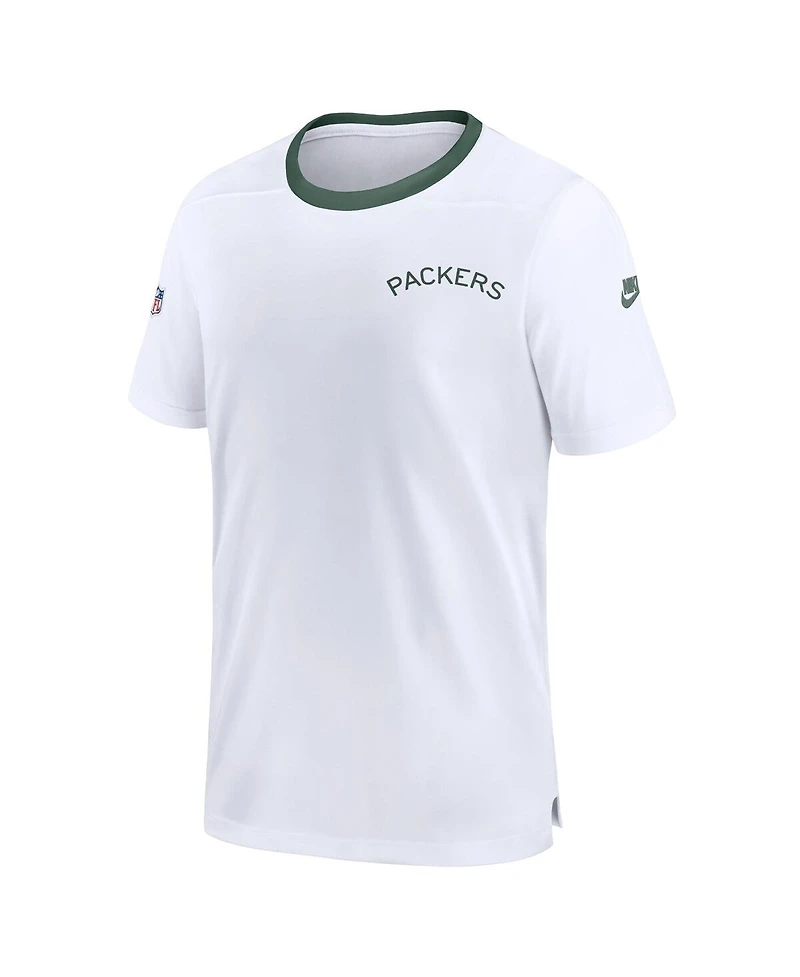 Men's Nike White Green Bay Packers Sideline Coaches Alternate Performance T-shirt