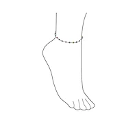 Bling Jewelry Protection Amulet Turkish Charm Slender Evil Eyes Anklet Link Ankle Bracelet Rose Gold Plated Sterling Silver