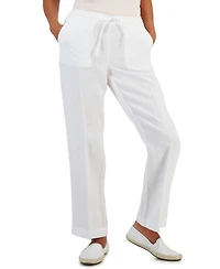 Charter Club Petite 100% Linen Drawstring Pants, Created for Macy's