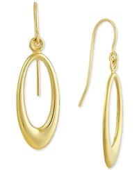 High-Polished Open Style Oval Drop Earrings in 10k Gold