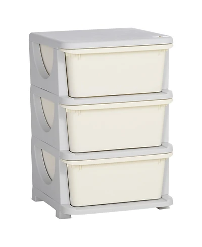 Qaba 22.25" 3 Tier Kids Storage Unit Dresser Tower,
