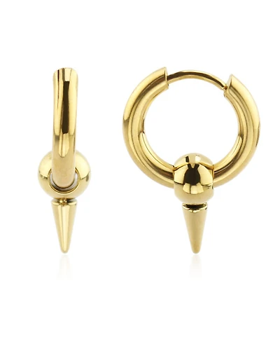 Rebl Jewelry Ash Pearl and Spike Huggie Earring