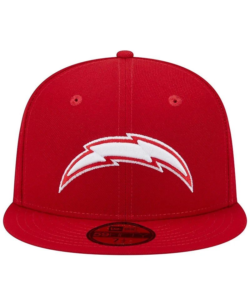 Men's New Era Scarlet Los Angeles Chargers Super Bowl Xxix Main Patch 59FIFTY Fitted Hat