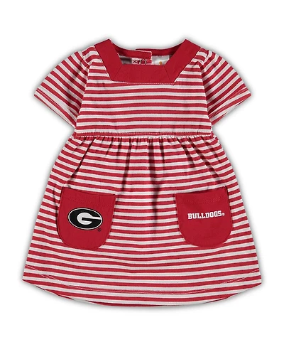 Girls Toddler Red Georgia Bulldogs Striped Dress with Pockets