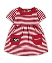 Girls Toddler Red Georgia Bulldogs Striped Dress with Pockets
