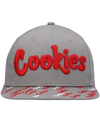 Men's Cookies Gray Triple Beam Snapback Hat