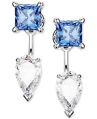 Swarovski Rhodium-Plated Mixed Crystal Ear Jacket Earrings