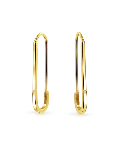 Bling Jewelry Inspirational Symbol Safety Pin Threader Drop Earrings Lapel Brooch Sterling Silver