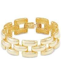 Italian Gold Stampato Panther Link Bracelet in 14k Gold
