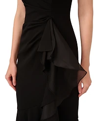 Adrianna Papell Women's Sleeveless Ruffled High-Low Gown