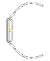 Anne Klein Women's Three Hand Quartz Two-tone Alloy Rectangular Bracelet Watch, 22mm