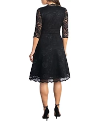 Kiyonna Women's Mademoiselle Lace Cocktail Dress with Sleeves