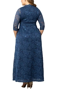 Kiyonna Women's Plus Maria Lace Evening Gown