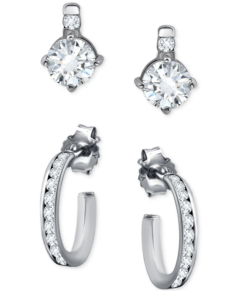 Giani Bernini 2-Pc. Set Cubic Zirconia Stud & Hoop Earrings, Created for Macy's
