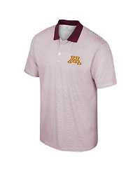 Men's Colosseum White, Maroon Minnesota Golden Gophers Print Stripe Polo Shirt