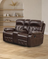 Furniture of America Wallace 73" Faux Leather Manual Recliner Loveseat