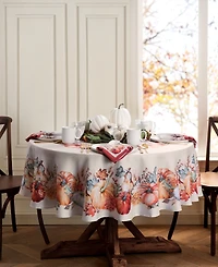 Elrene Botanical Harvest Pumpkin Engineered Tablecloth
