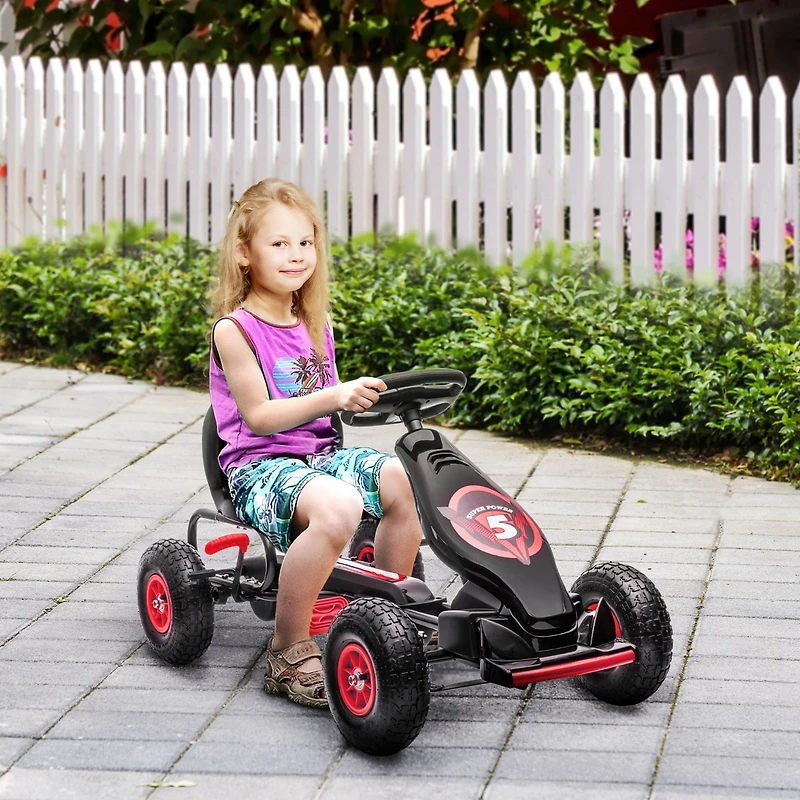 Aosom Ergonomic Pedal Go Kart Kids Ride-on Toy Pedal Car Go Cart,