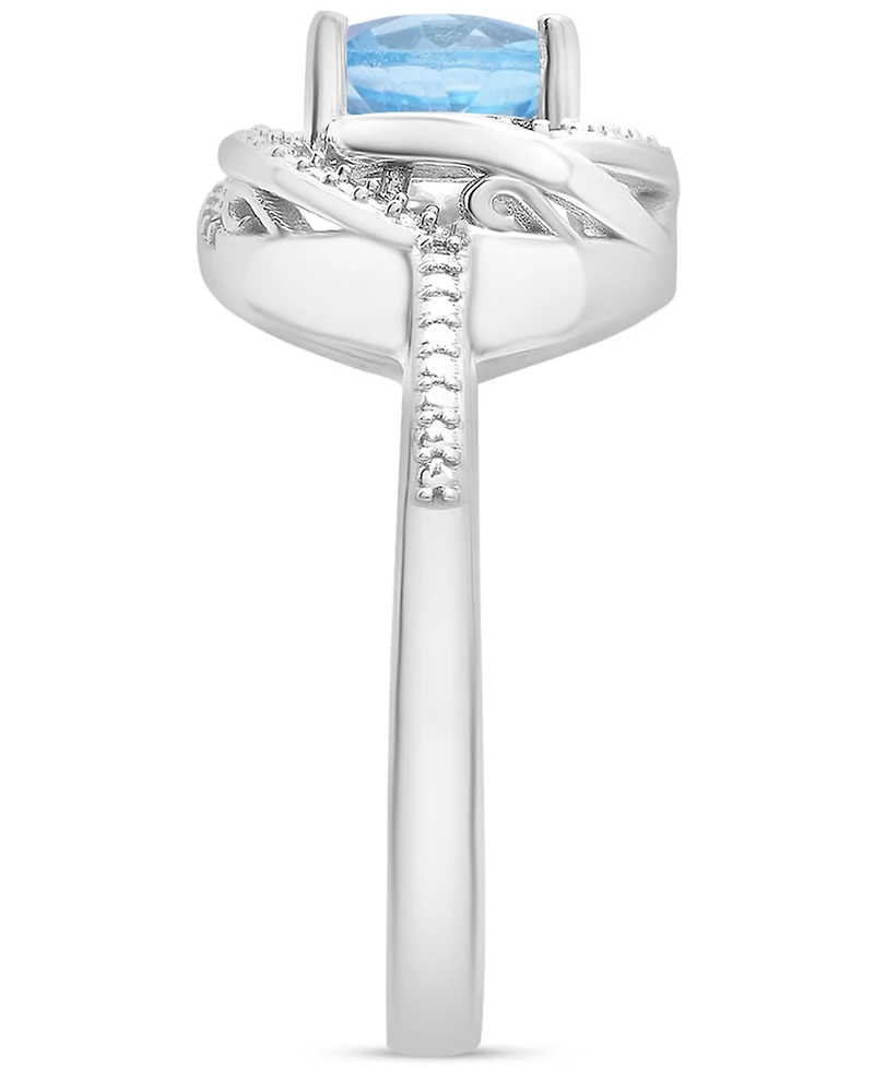 2-Pc. Set Pink Amethyst (1-1/2 ct. t.w.) & Diamond Accent Spiral Pendant Necklace Matching Ring 14k Rose Gold-Plated Sterling Silver (Also Blu