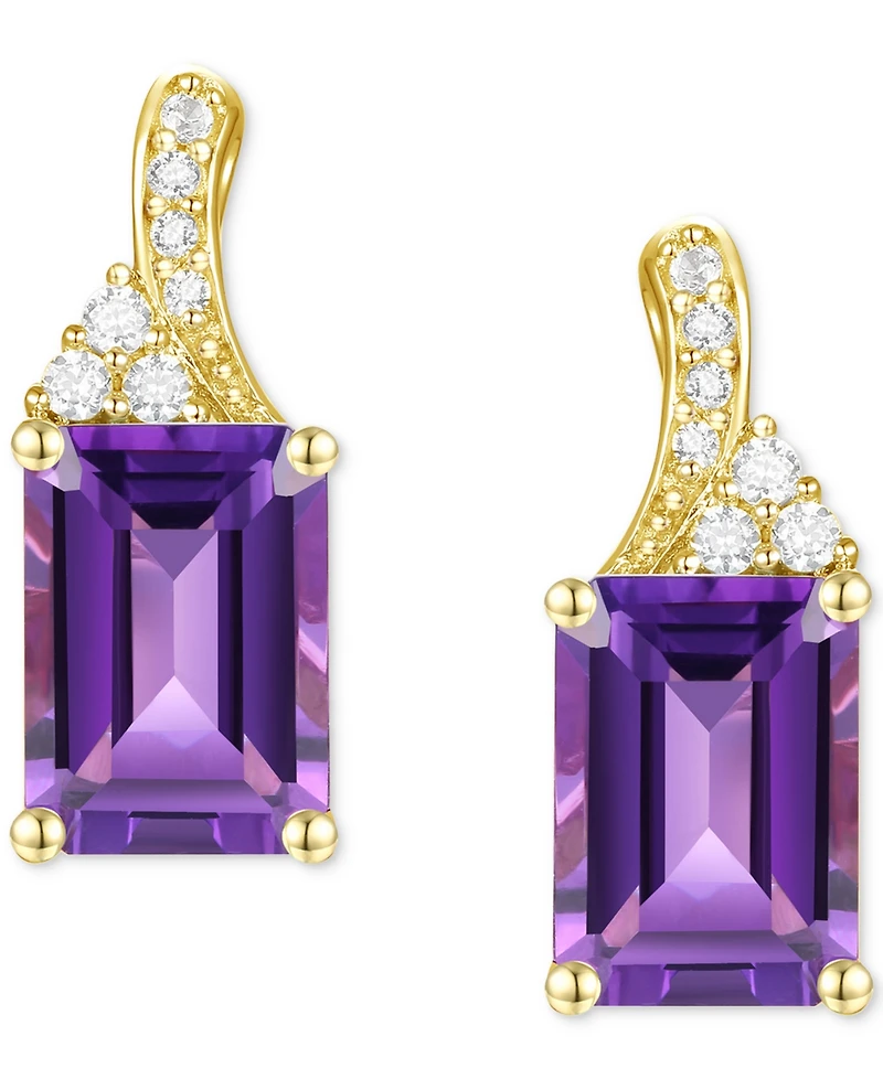 Amethyst (1-5/8 ct. t.w.) & Lab-Grown White Sapphire (1/10 Stud Earrings 14k Gold-Plated Sterling Silver (Also Blue Topaz