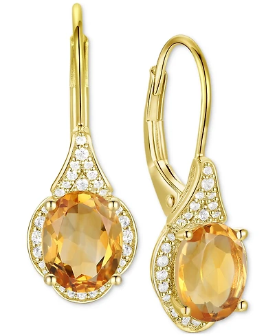 Amethyst (2 ct. t.w.) & Lab-Grown White Sapphire (1/5 Drop Earrings 14k Gold-Plated Sterling Silver (Also Additional Gemstones)